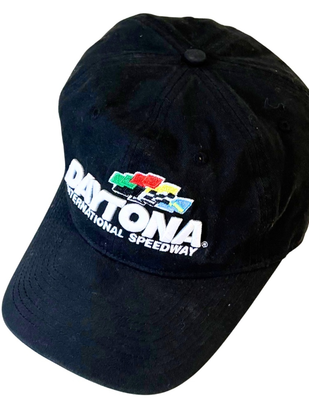 Daytona International Speedway NASCAR Fanatics Black Strapback Hat Cap